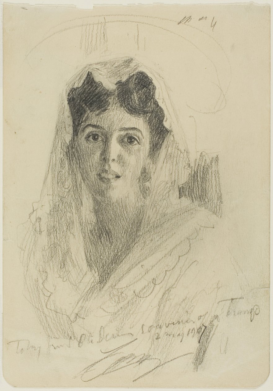 Bir Kadının Başı (en Face) by Anders Leonard Zorn