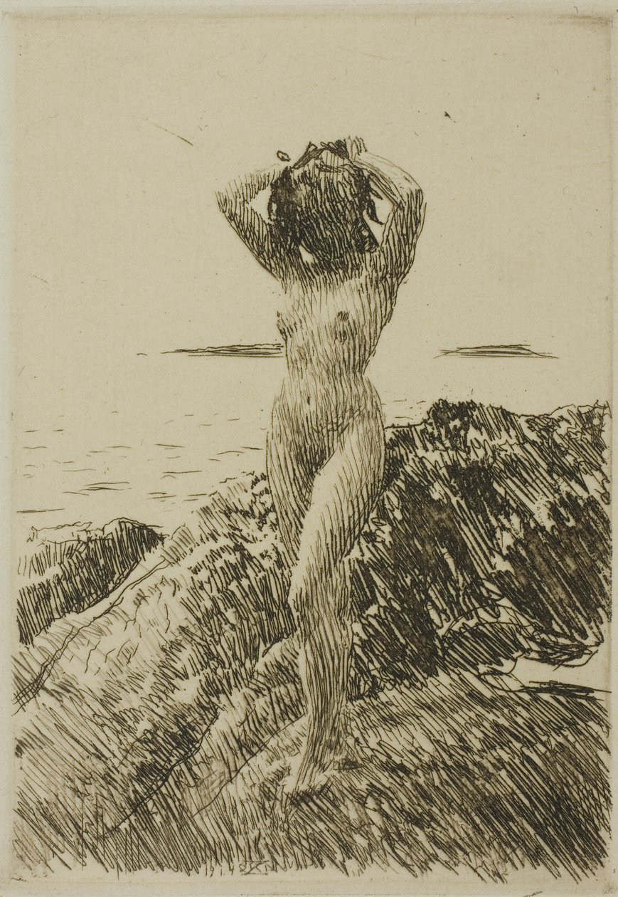 Hårtång (deniz yosunu çelengi) by Anders Leonard Zorn