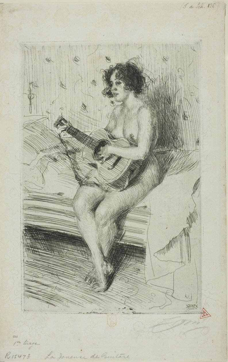 gitarist by Anders Leonard Zorn