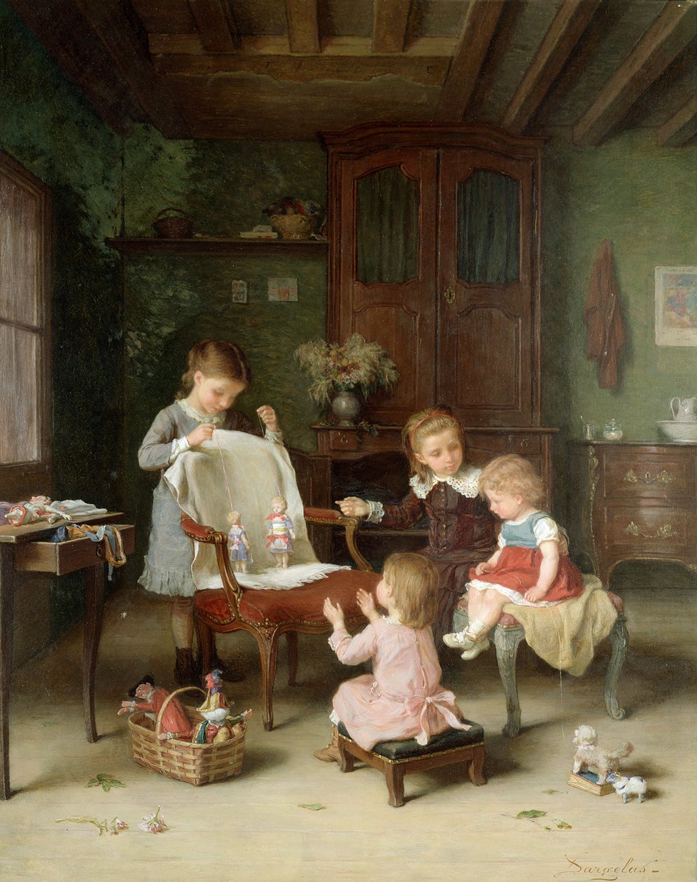 Mutlu Aile (panel) by André Henri Dargelas