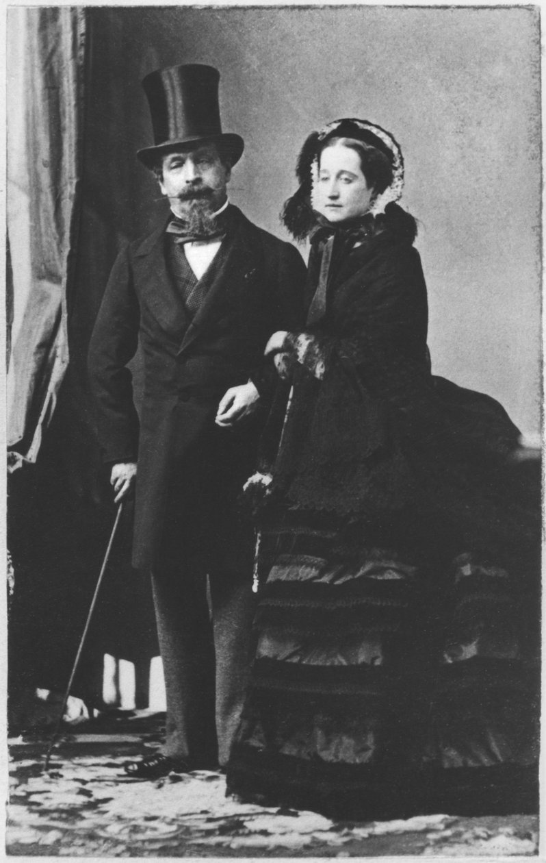 İmparator III. Napolyon ve İmparatoriçe Eugenie, 1865 dolayları (sepya fotoğrafı) by Andre Adolphe Eugene Disderi
