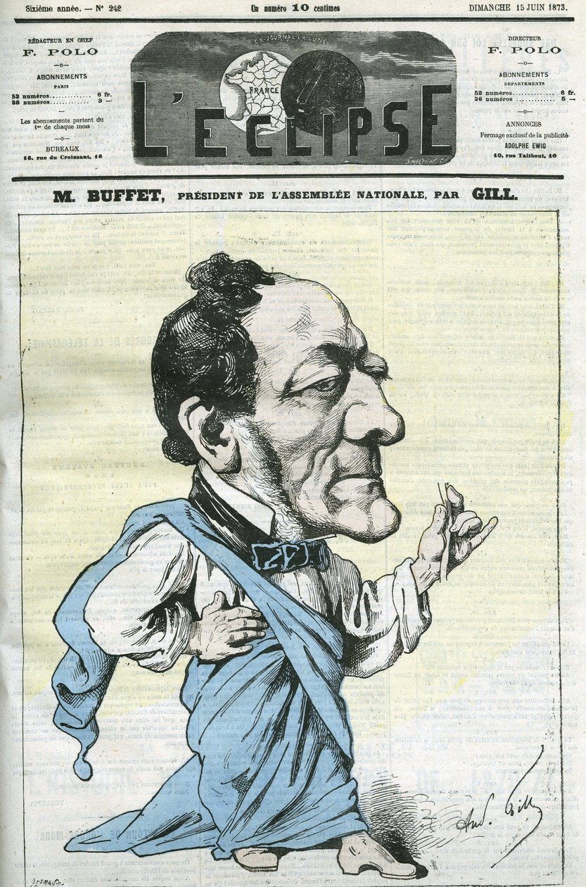 Karikatür Louis-Joseph Buffet (Louis Joseph Buffet) by Andre Gill