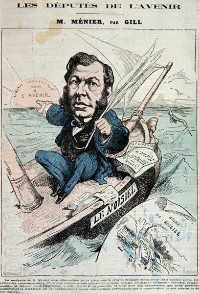 Emile-Justin Menier (1826-81) (renkli taş) by Andre Gill