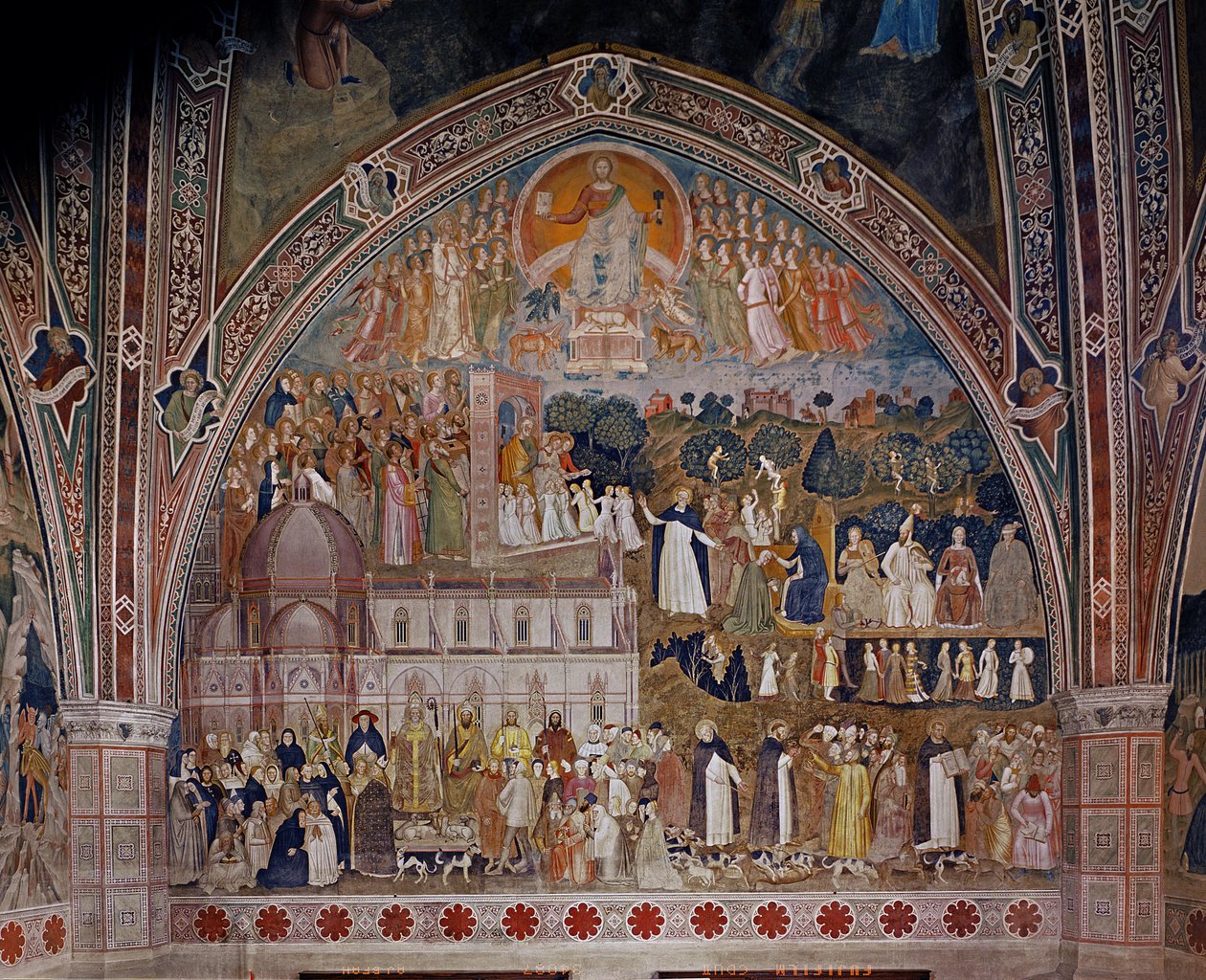 Kilise Militan ve Muzaffer, İspanyol Şapeli'nde, c.1369 by Andrea di Bonaiuto