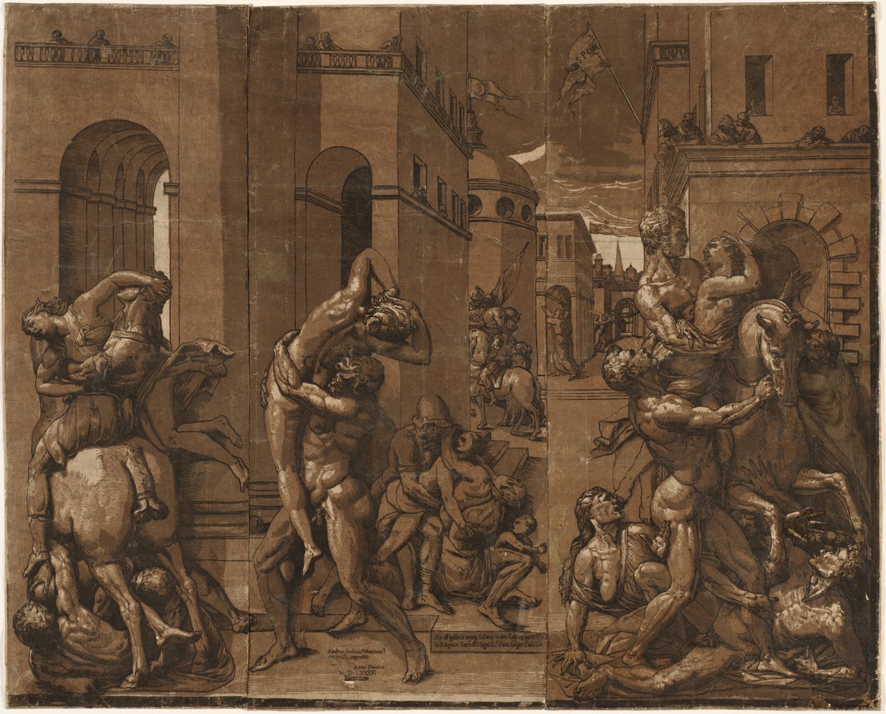 Sabine Kadınlarının Kaçırılması, 1585. by Andrea Andreani