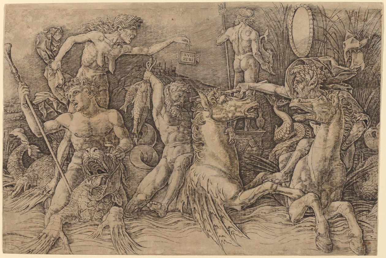 Deniz Tanrıları Savaşı [sol yarı] by Andrea Mantegna