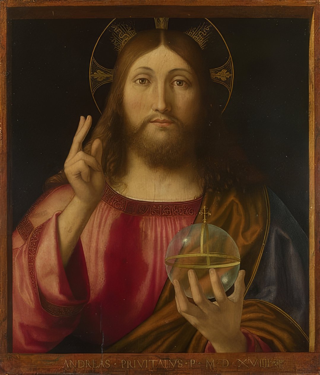 Dünyanın Kurtarıcısı (Salvator Mundi). 1519 by Andrea Previtali