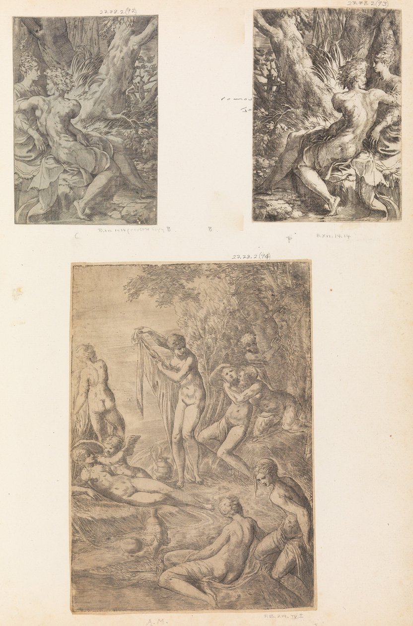 Periler Yıkanma, muhtemelen ca. 1545-50. by Andrea Schiavone