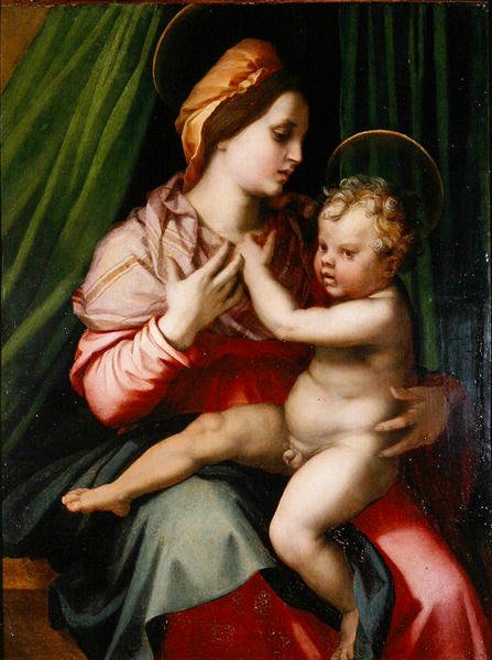 Madonna ve Çocuk (panelde yağ) by Andrea del Sarto