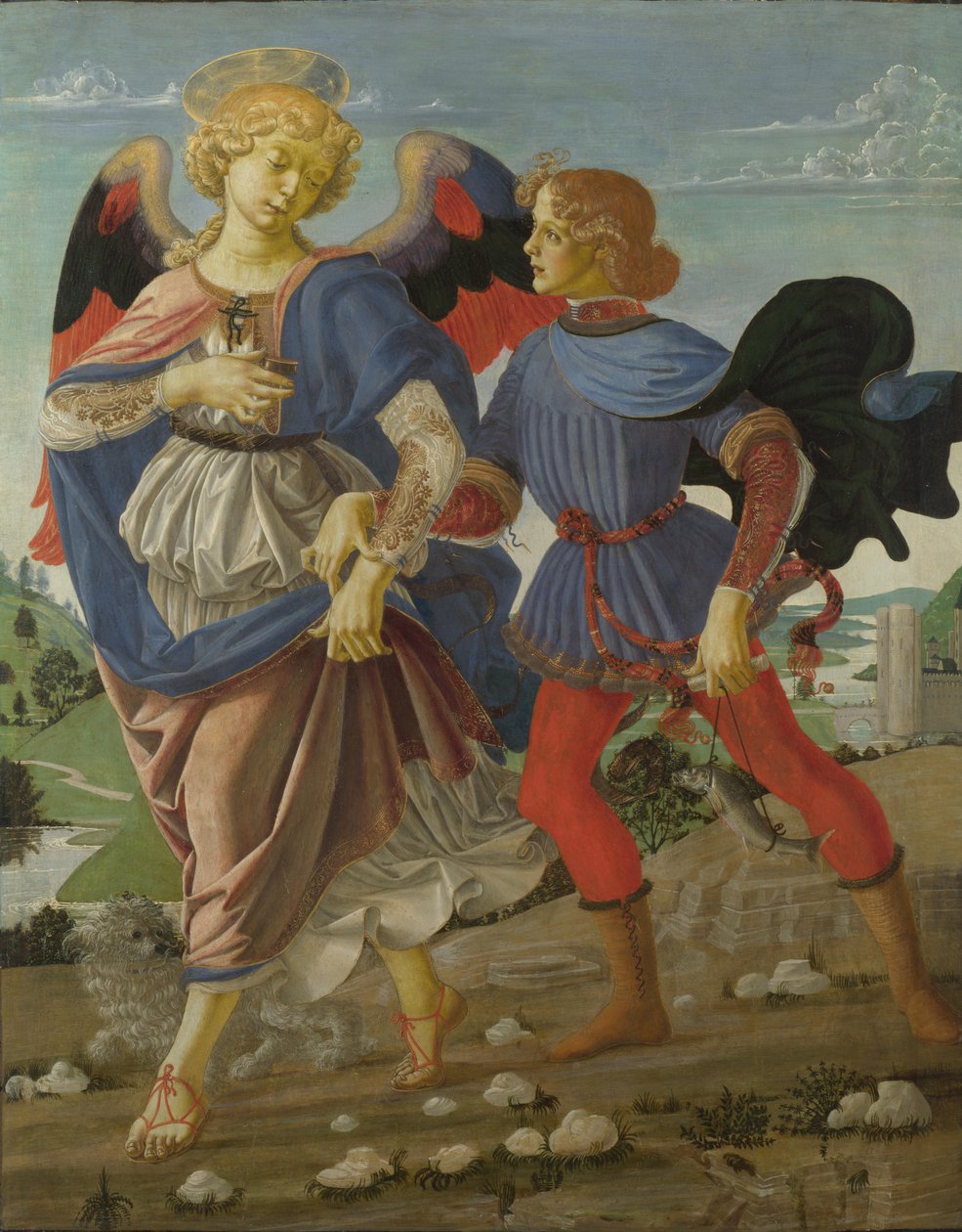 Tobias ve Melek, yaklaşık 1470-1475. by Andrea del Verrocchio