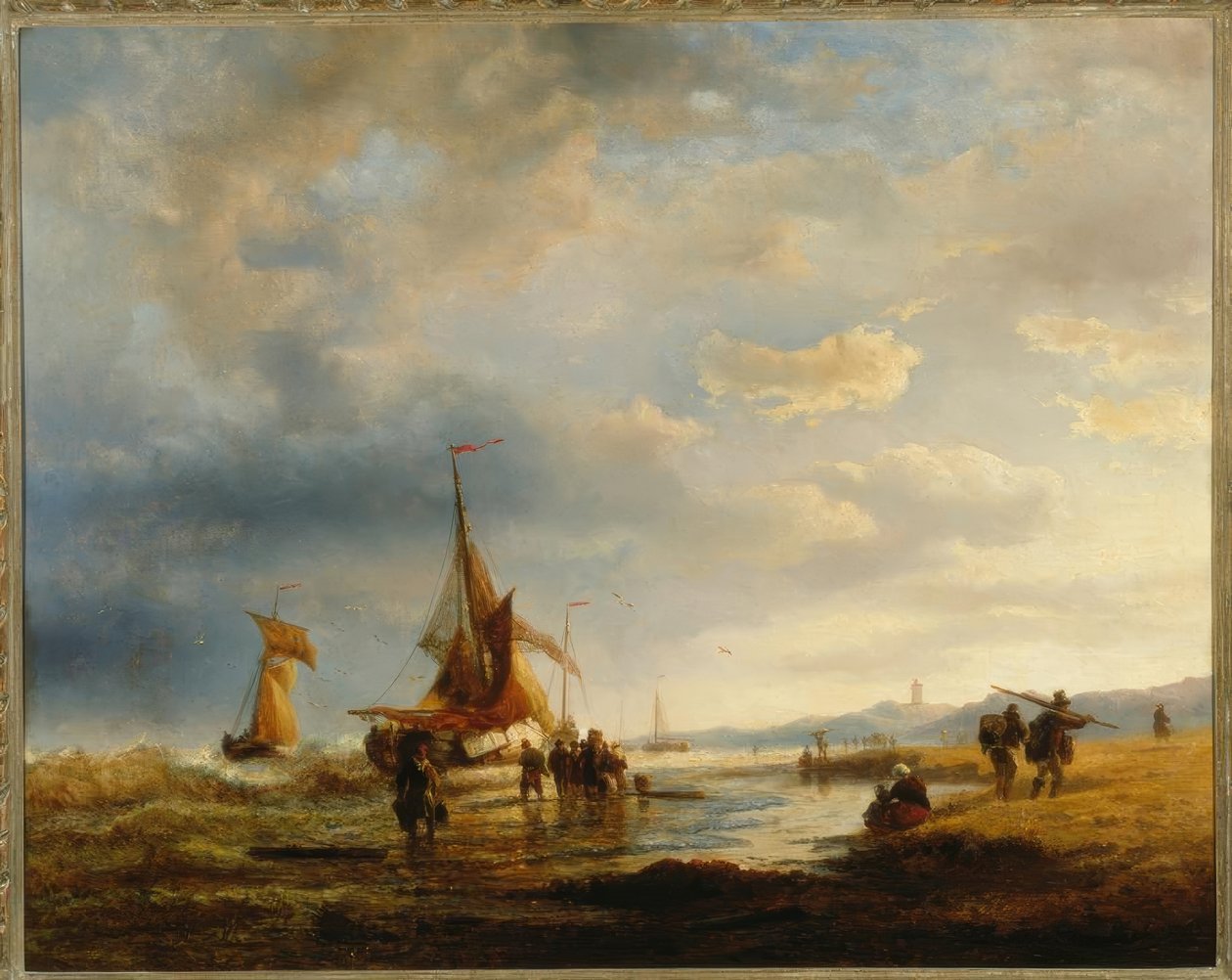 A.Achenbach, sahilde balıkçı by Andreas Achenbach