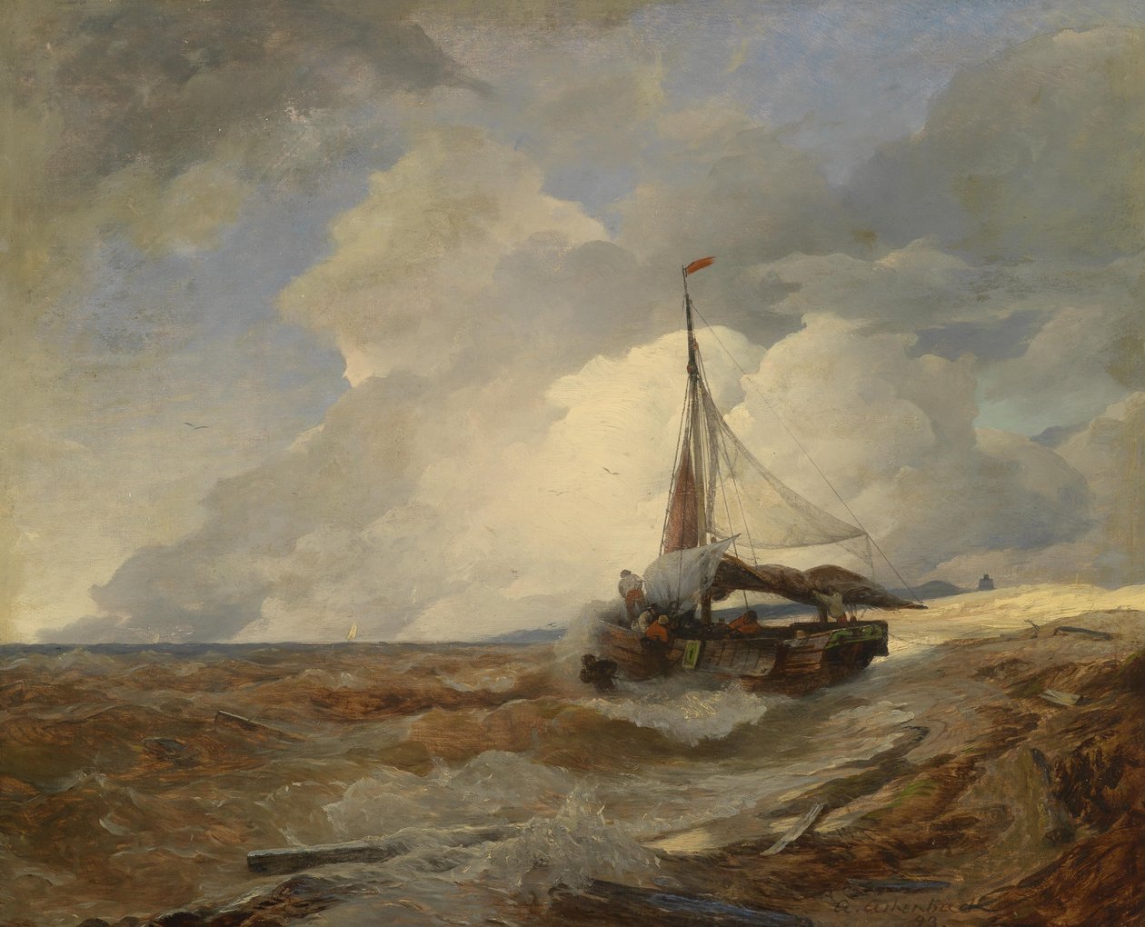 Balıkçı teknesi tehlikede by Andreas Achenbach