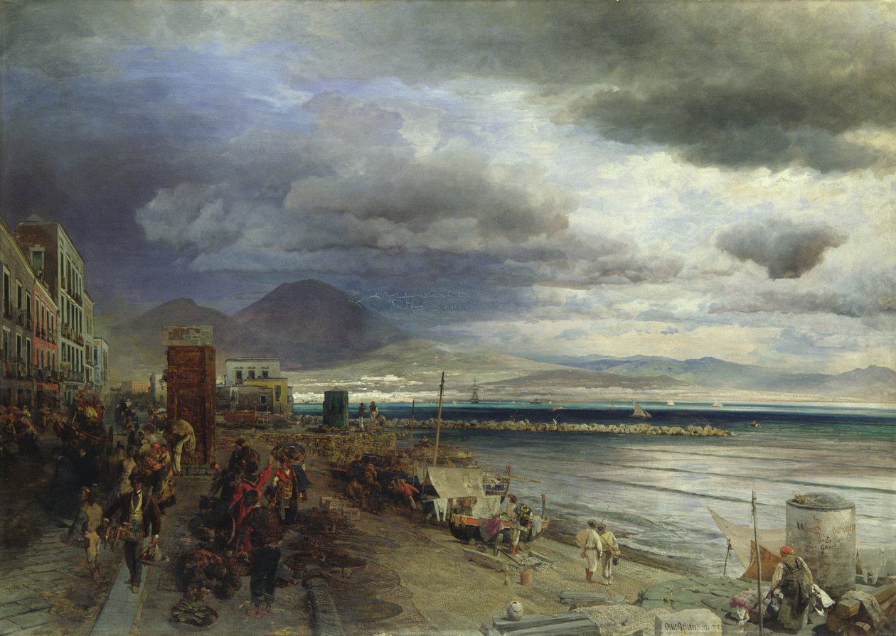 Napoli Sahili, 1877 by Andreas Achenbach