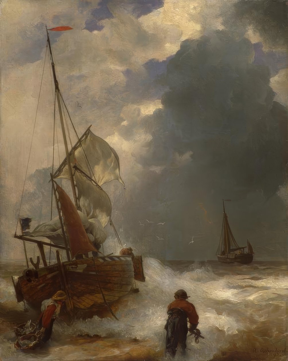 A. Achenbach, balıkçıların karaya çıkması by Andreas Achenbach