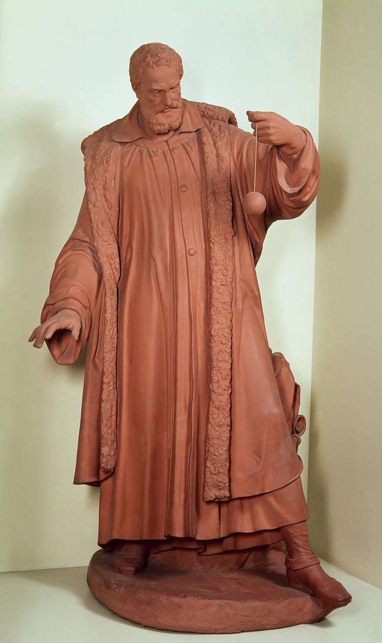 Galileo Galilei (1564-1642) c.1630 (pişmiş toprak) by Andreus Boni