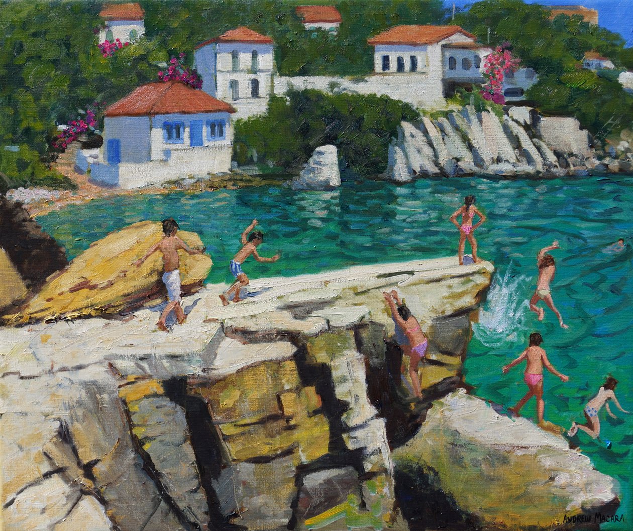 Denize atlamak,Plates,Skiathos,2015, by Andrew Macara