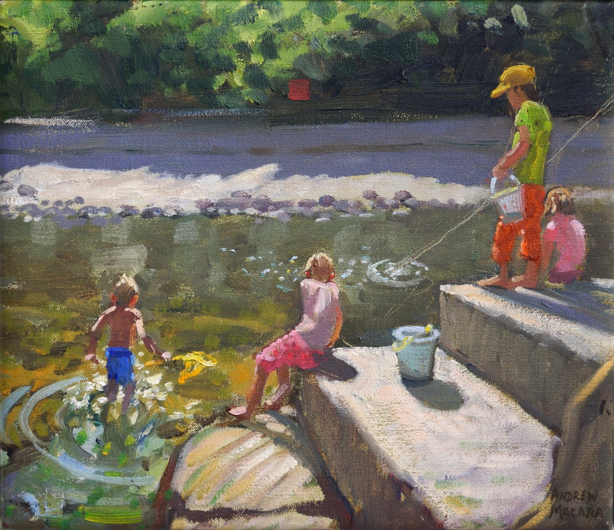 Balık tutan çocuklar, Looe, Cornwall, 2014, by Andrew Macara