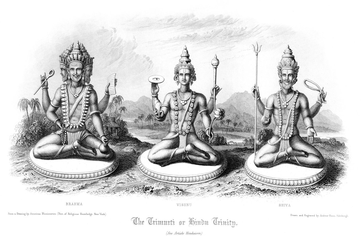 Trimurti veya Hindu Üçlüsü. by Andrew Thomas