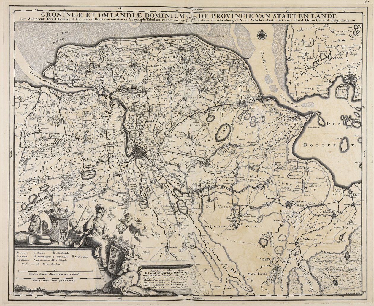 Groningae ve Omlandiae dominium vulgo de Provincie van Stadt en Lande by Andries Hogeboom