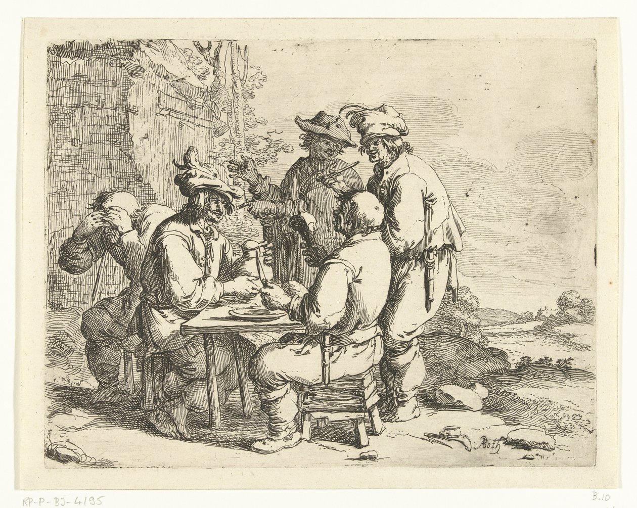 Bir masada sarhoş çiftçiler by Andries Both