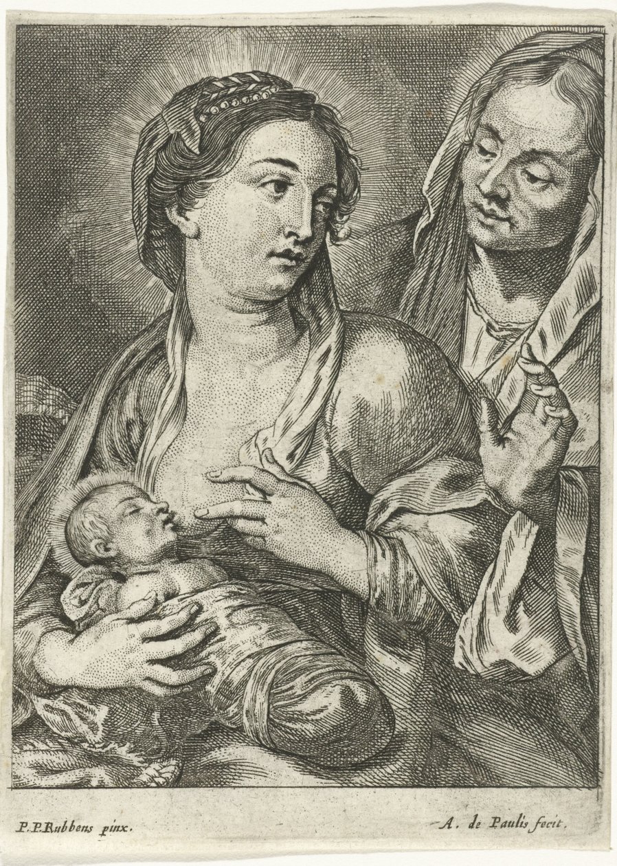İsa Çocuk ve Anna ile Meryem by Andries Pauli