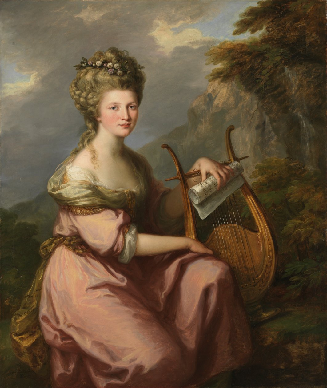 nEnglish: Portrait of Sarah Harrop Mrs. Bates as a Musen  by Angelica Kauffmann