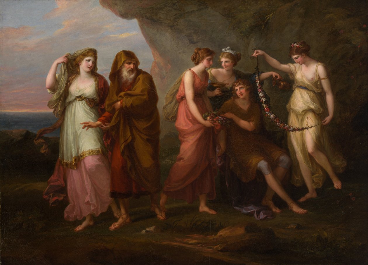Telemachus ve Calypso Perileri, 1782. by Angelica Kauffman