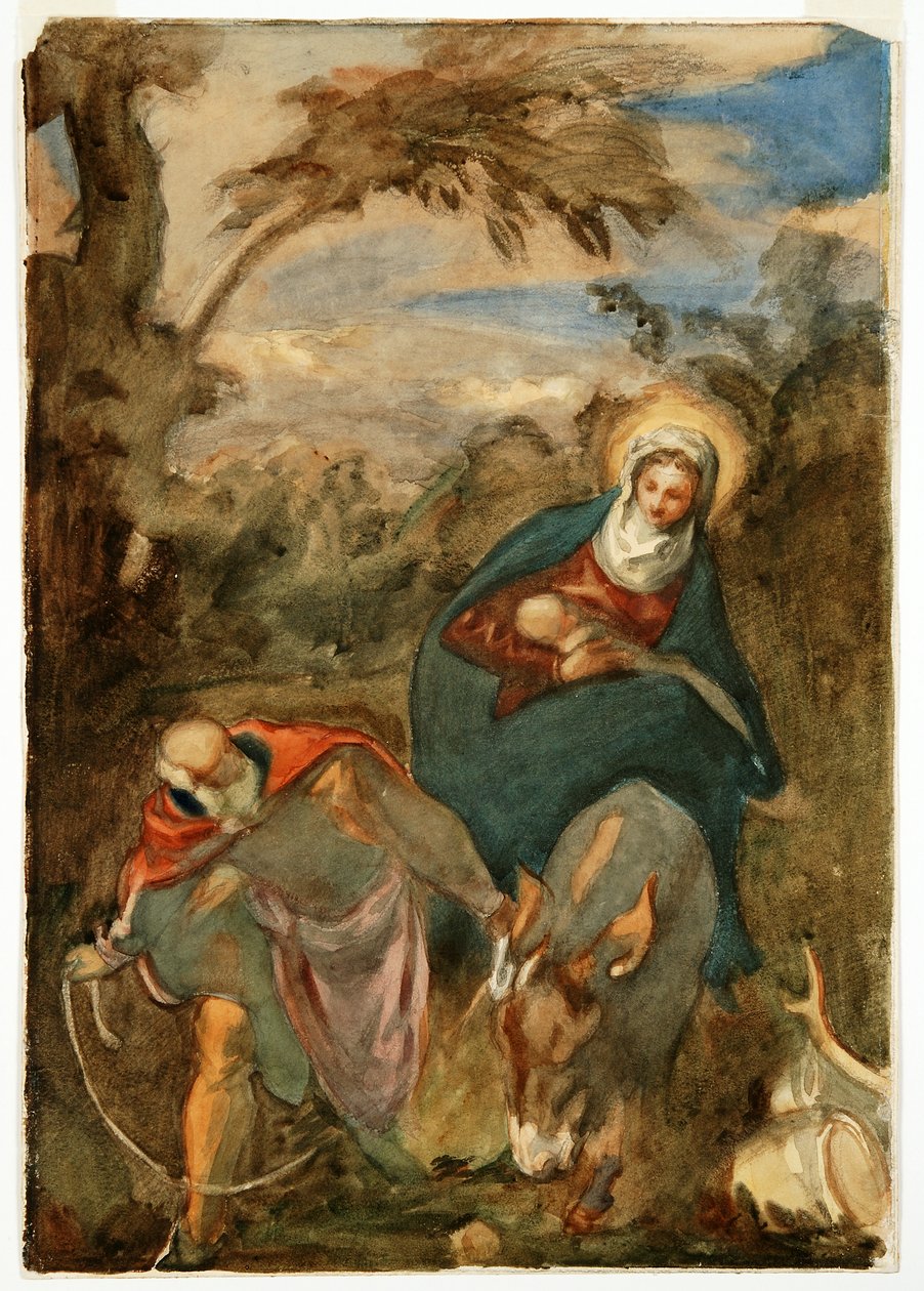 Tintoretto'dan Sonra Mısır'a Uçuş by Angelo Alessandri