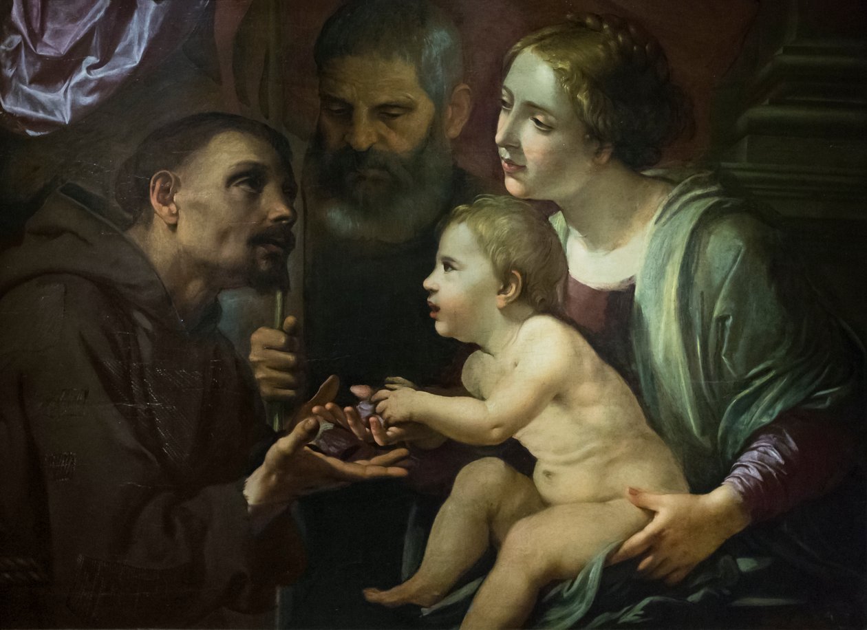Assisi Aziz Francis ile kutsal aile by Angelo Caroselli