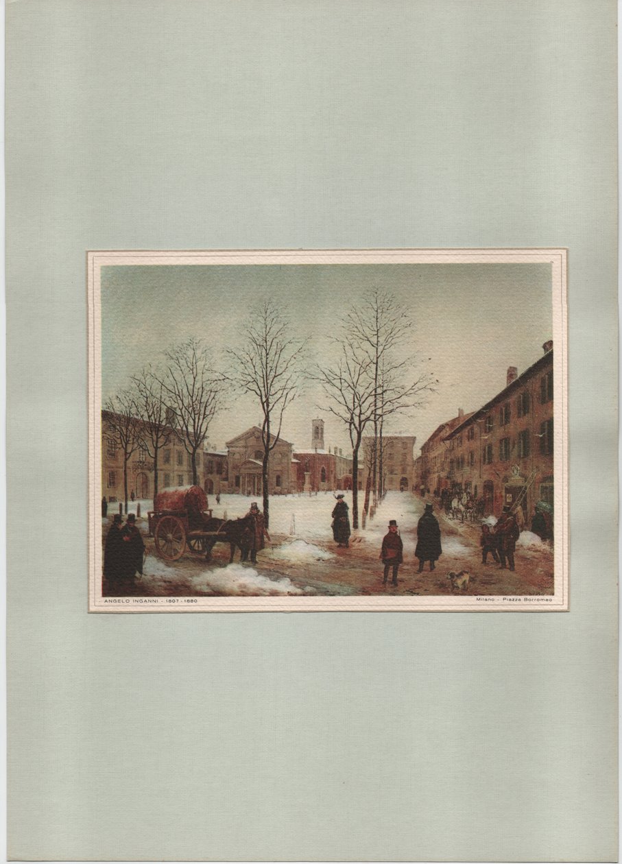 Milano - Piazza Borromeo, bilinmiyor (baskı) by Angelo Inganni