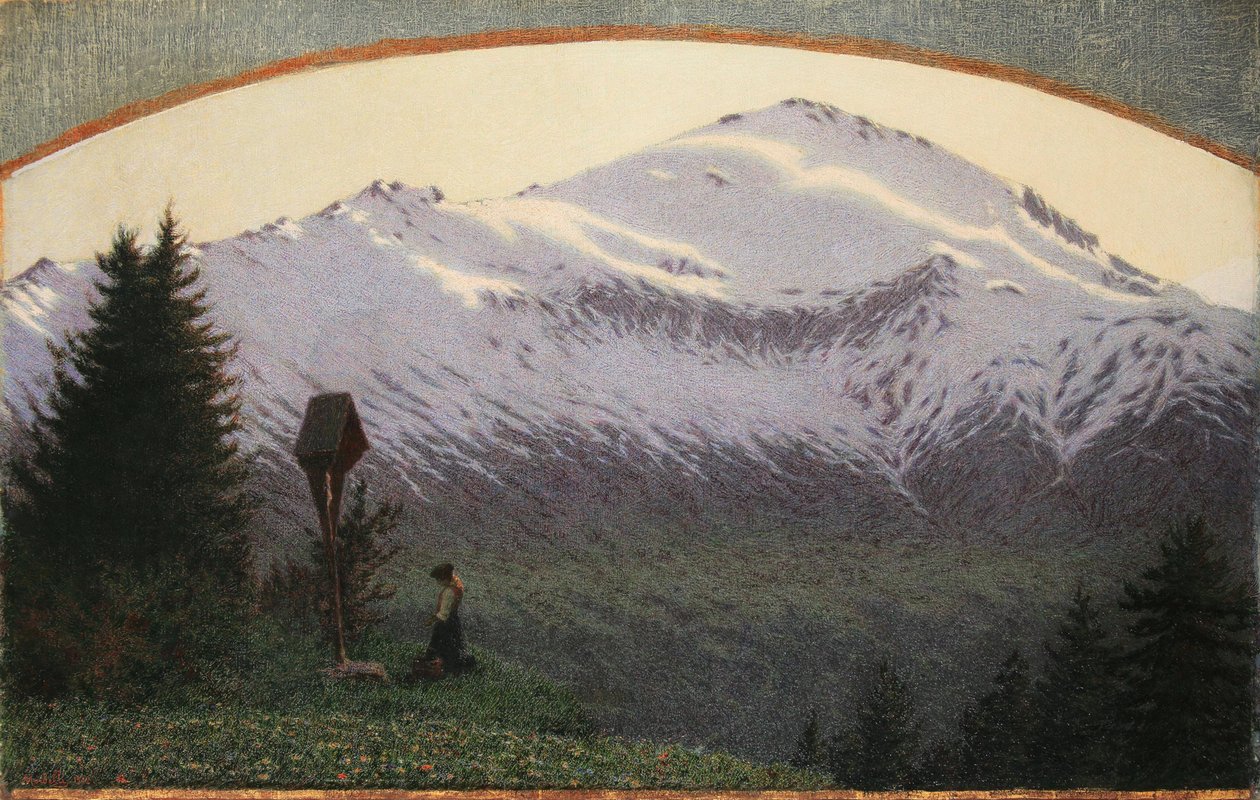 Akşamın selamı Mary, 1910. by Angelo Morbelli