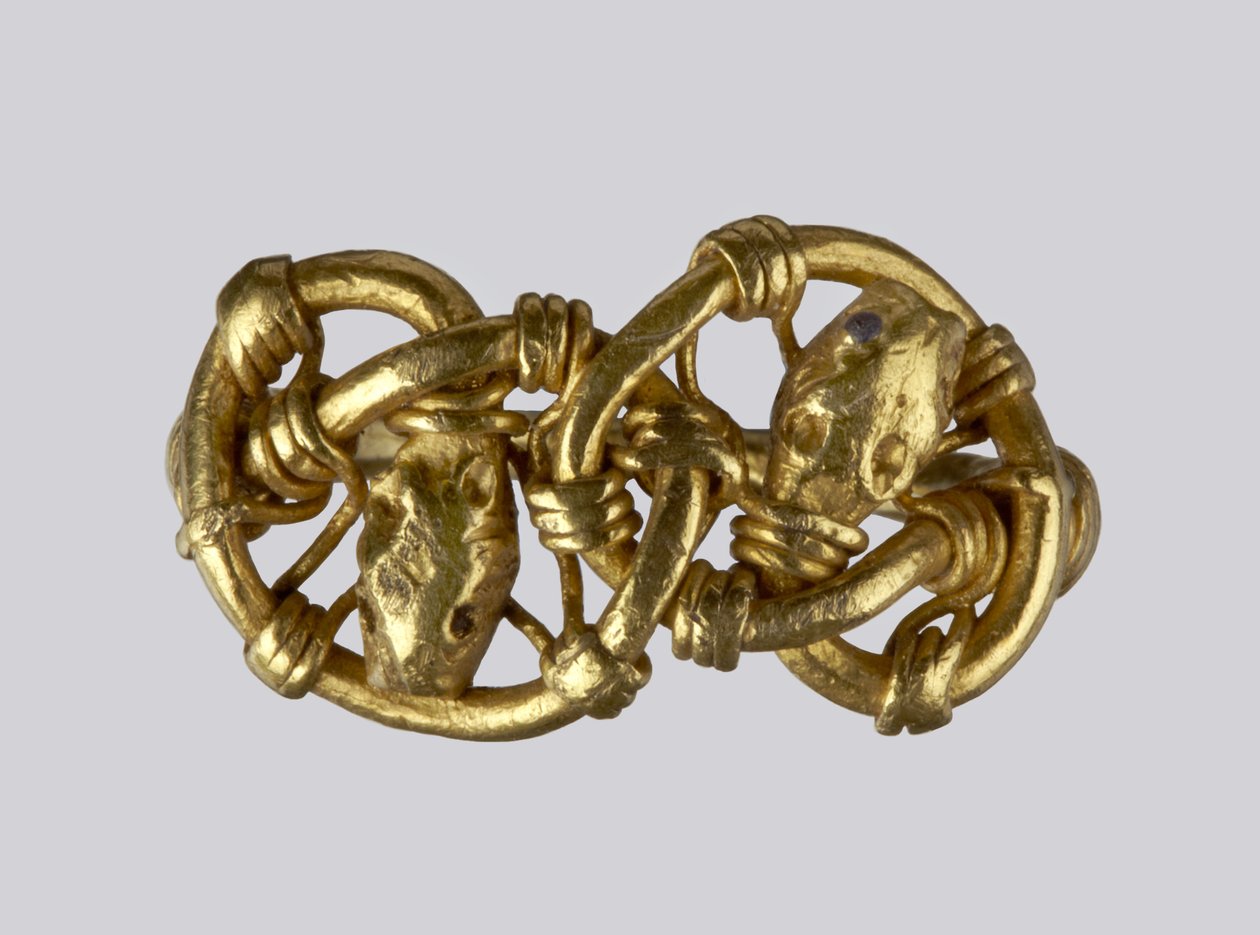 Geç Sakson yüzüğü, muhtemelen c.7. yüzyıl altın detayı 115707 by Anglo Saxon