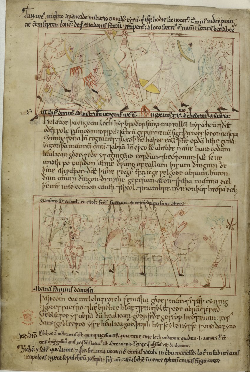 Pamuk Claudius B. IV, f.25v Abraham ve Lot by Anglo Saxon