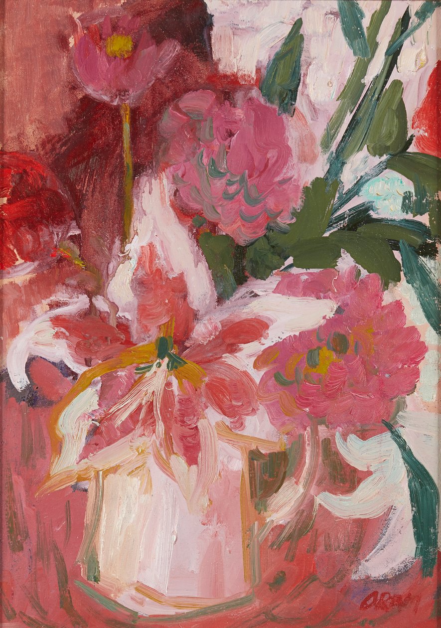 Pembe Natürmort (gemide yağ) by Ann Oram