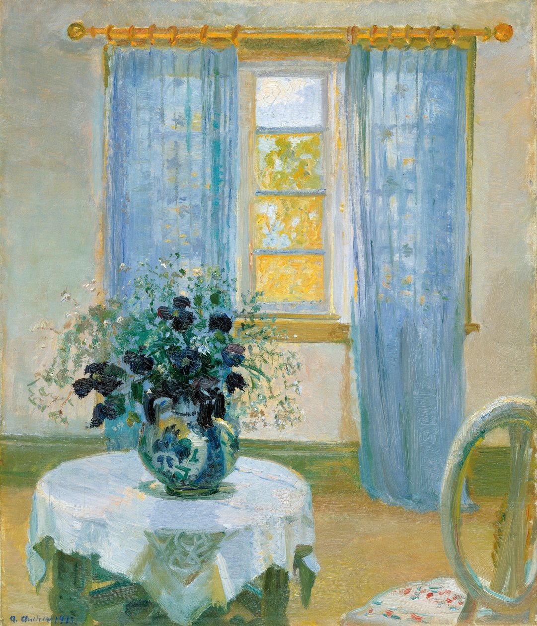 Akasma ile iç by Anna Ancher