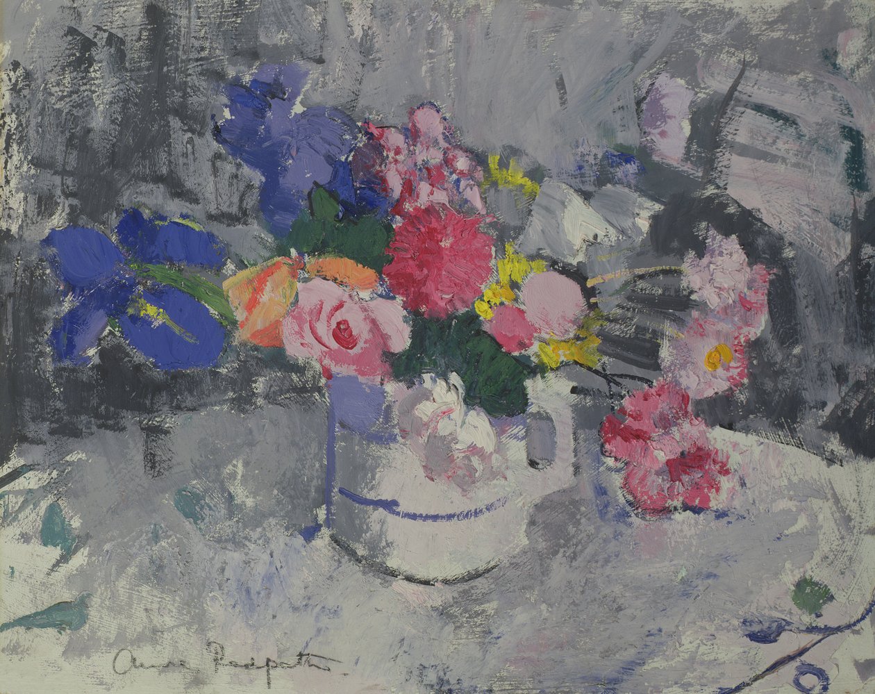 Yaz Çiçekleri, 1942 dolayları (gemide yağ) by Anne Redpath