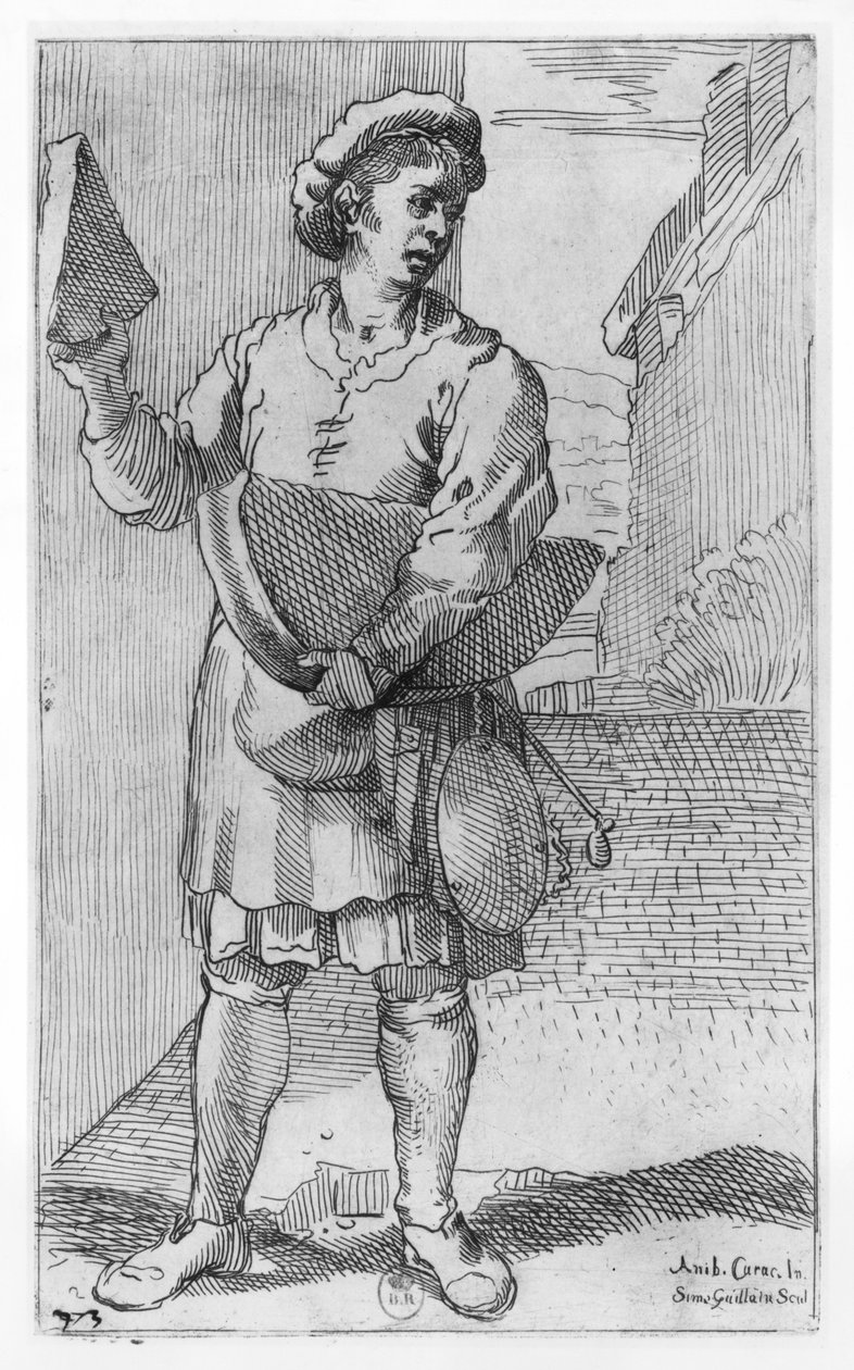 Parmesan peyniri satıcısı by Annibale Carracci