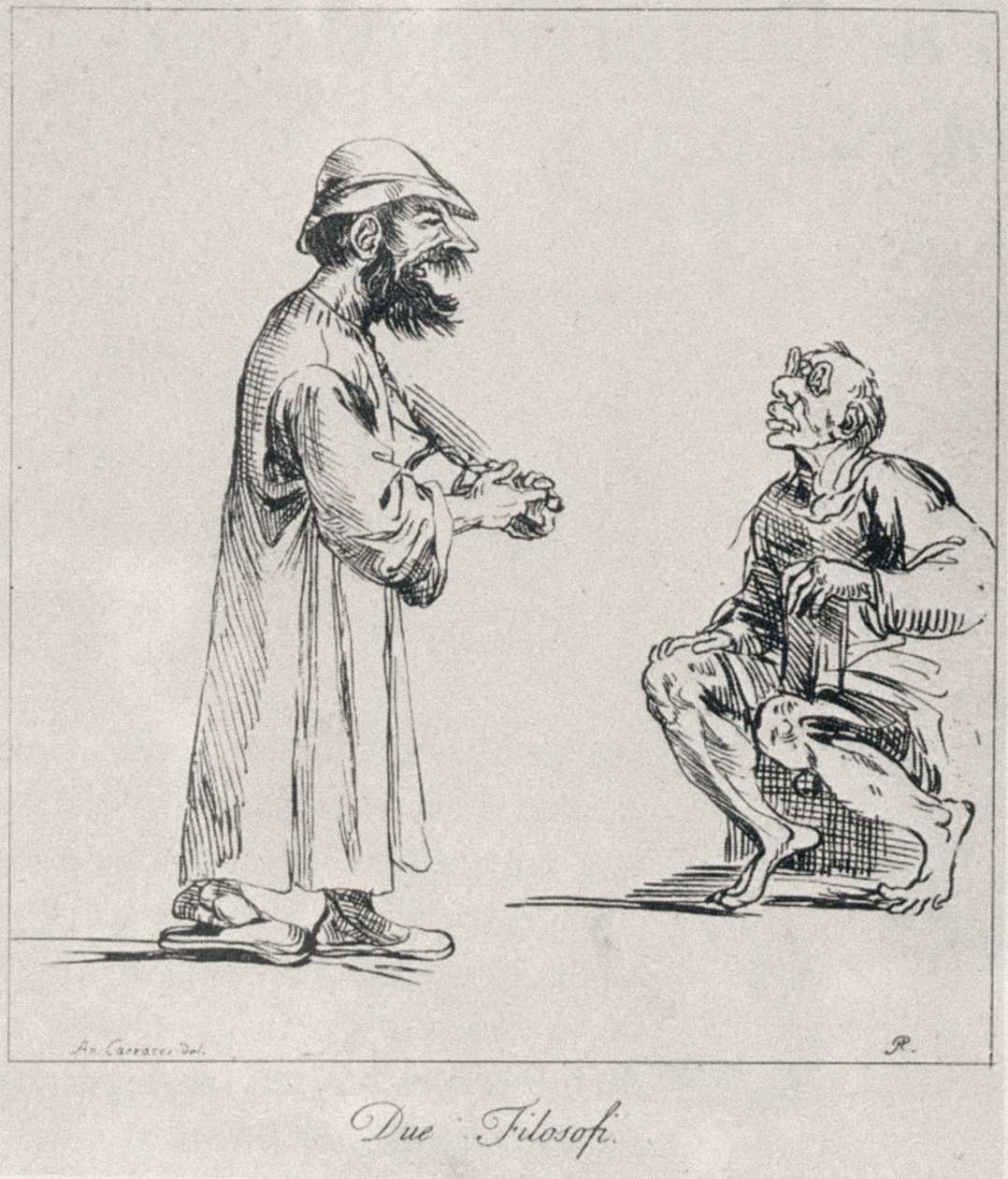 Arthur Pond tarafından kazınmış İki Filozof, 1739 by Annibale Carracci