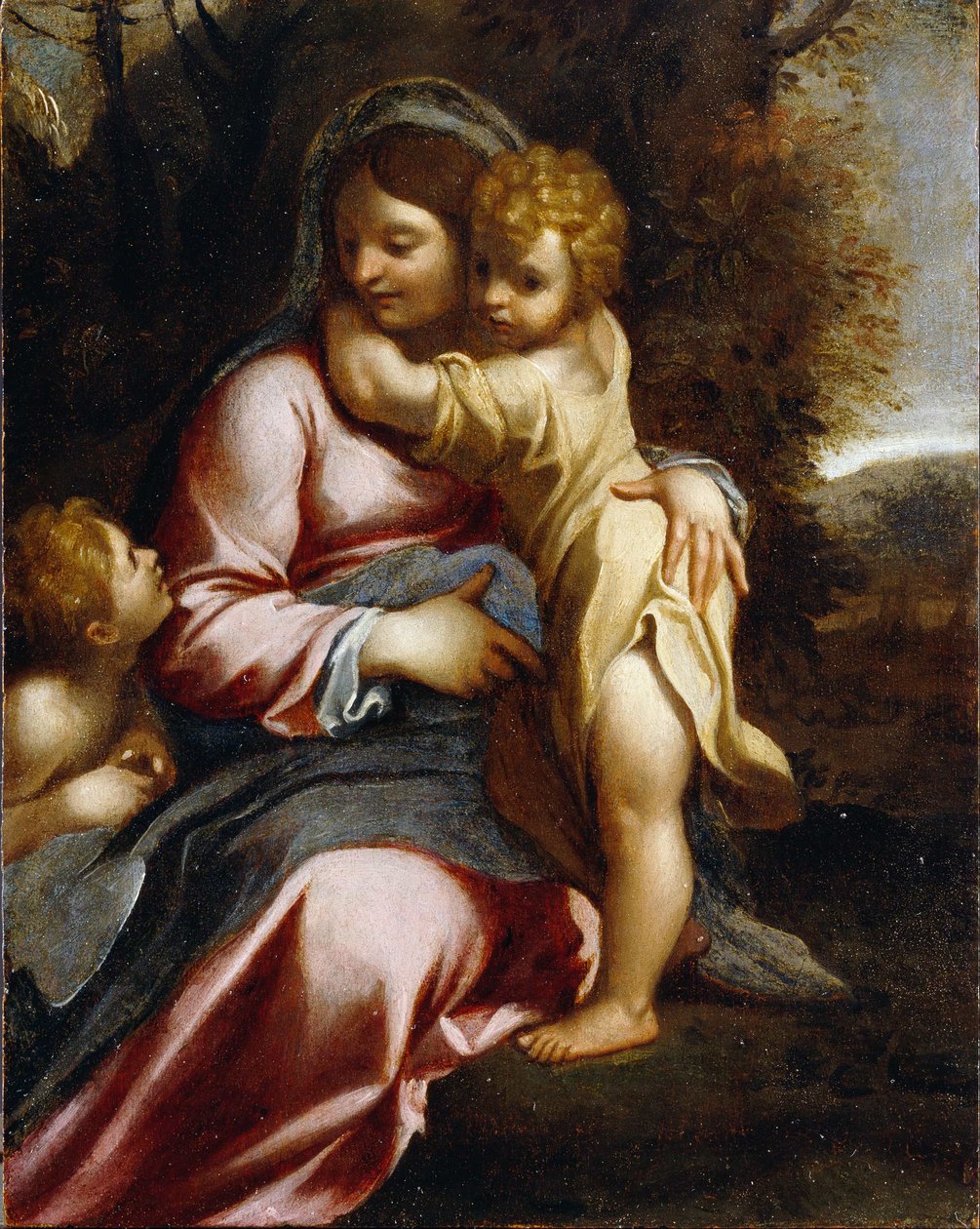 Aziz John ile Madonna ve Çocuk by Annibale Carracci