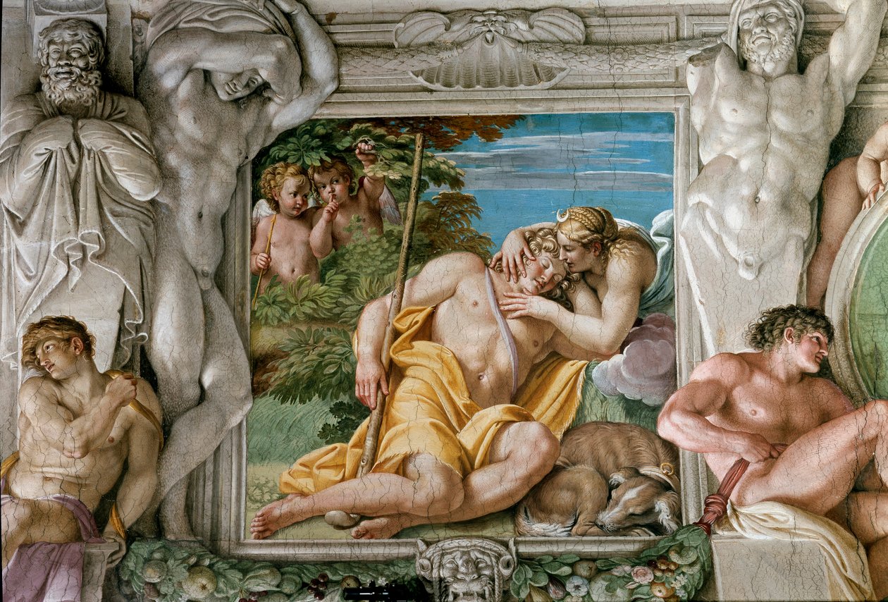 Diana ve Endymion (fresk by Annibale Carracci
