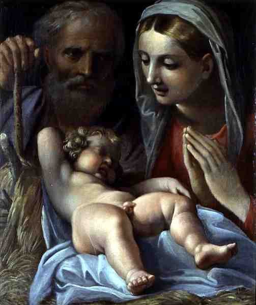 Kutsal Aile (tuval üzerine yağlı boya) by Annibale Carracci