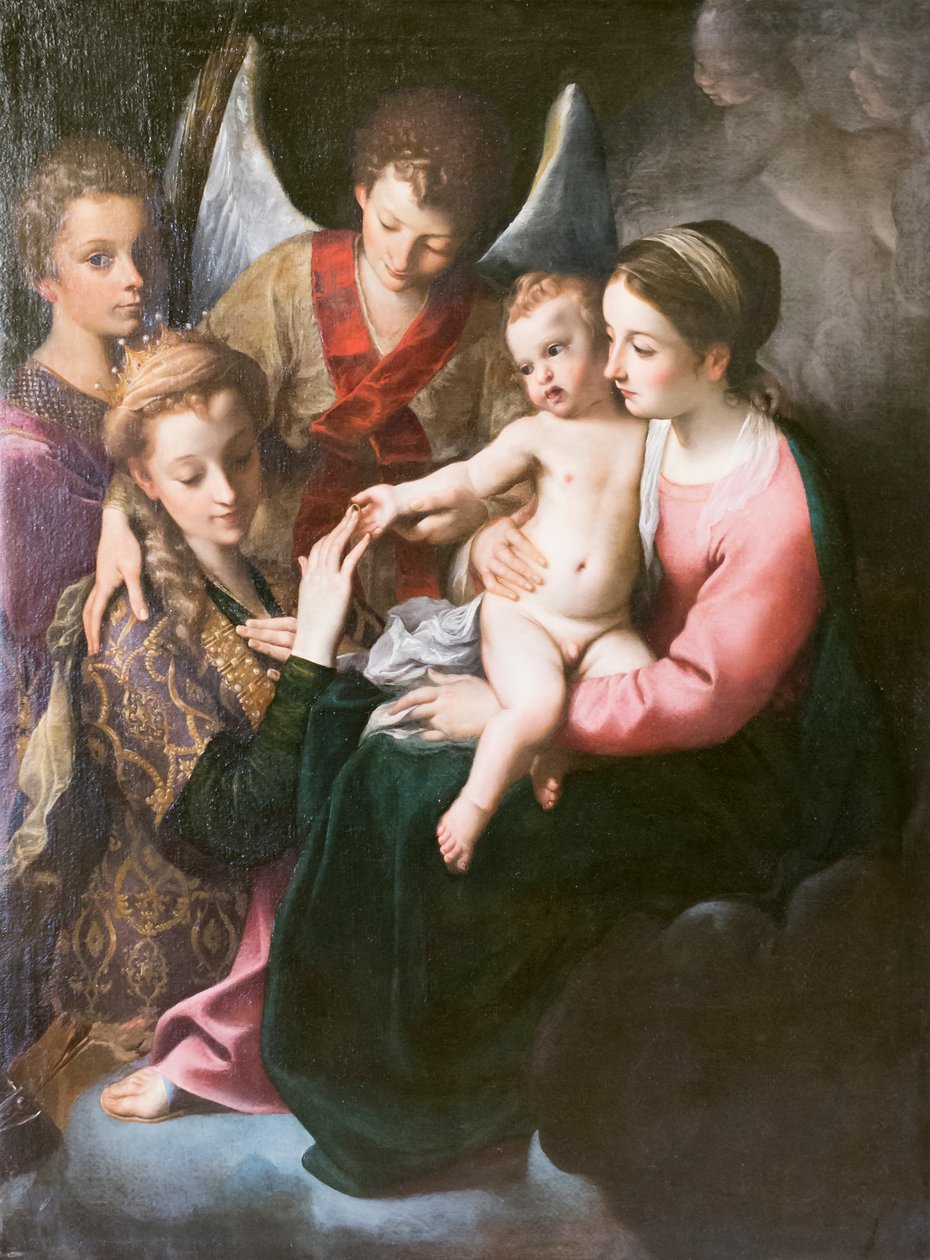 Aziz Catherine'in mistik düğünü by Annibale Carracci