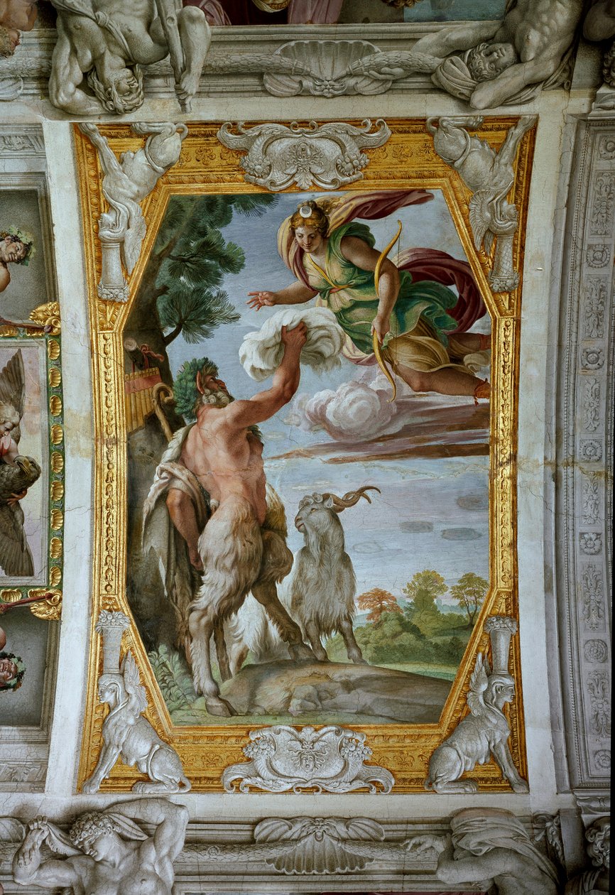 Pan ve Diana (fresk by Annibale Carracci