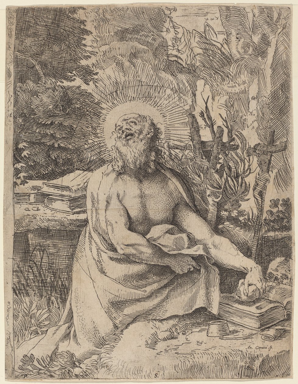 Vahşi Doğada Aziz Jerome by Annibale Carracci