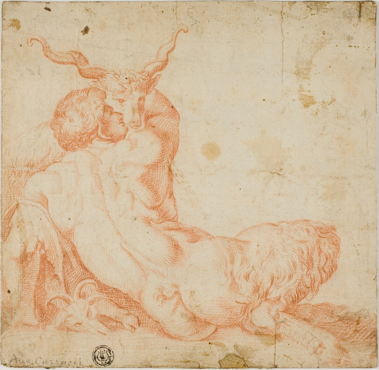 satir ve keçi by Annibale Carracci