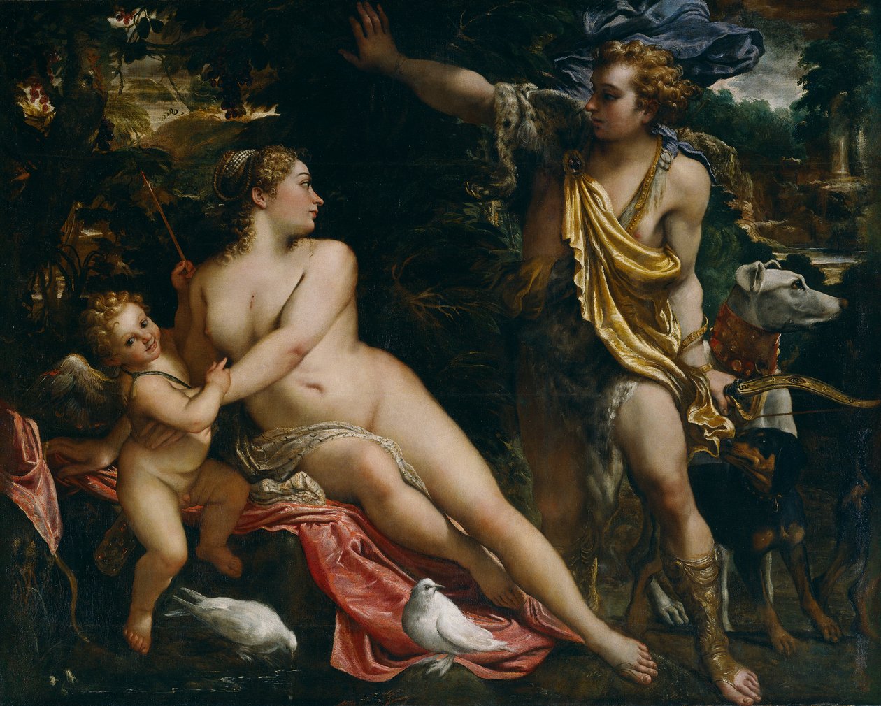 Venüs, Adonis ve Aşk Tanrısı, c.1590 by Annibale Carracci
