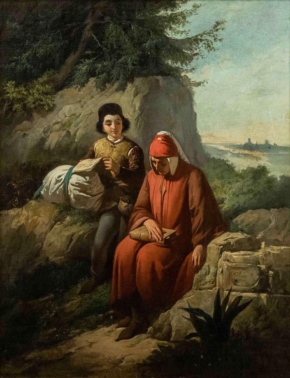 Dante sürgünde, 1854. by Annibale Gatti