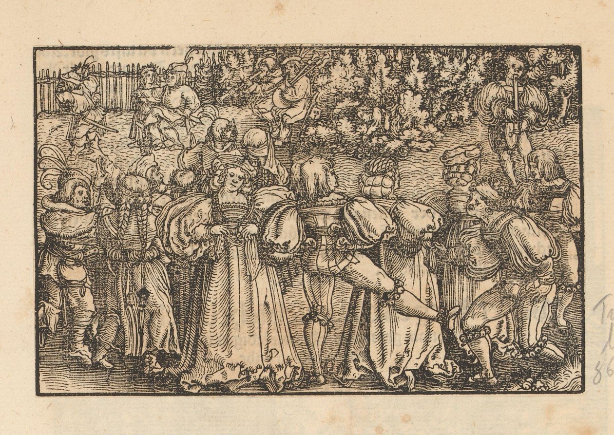 Bahçede dans eden kalabalık by Anonymous