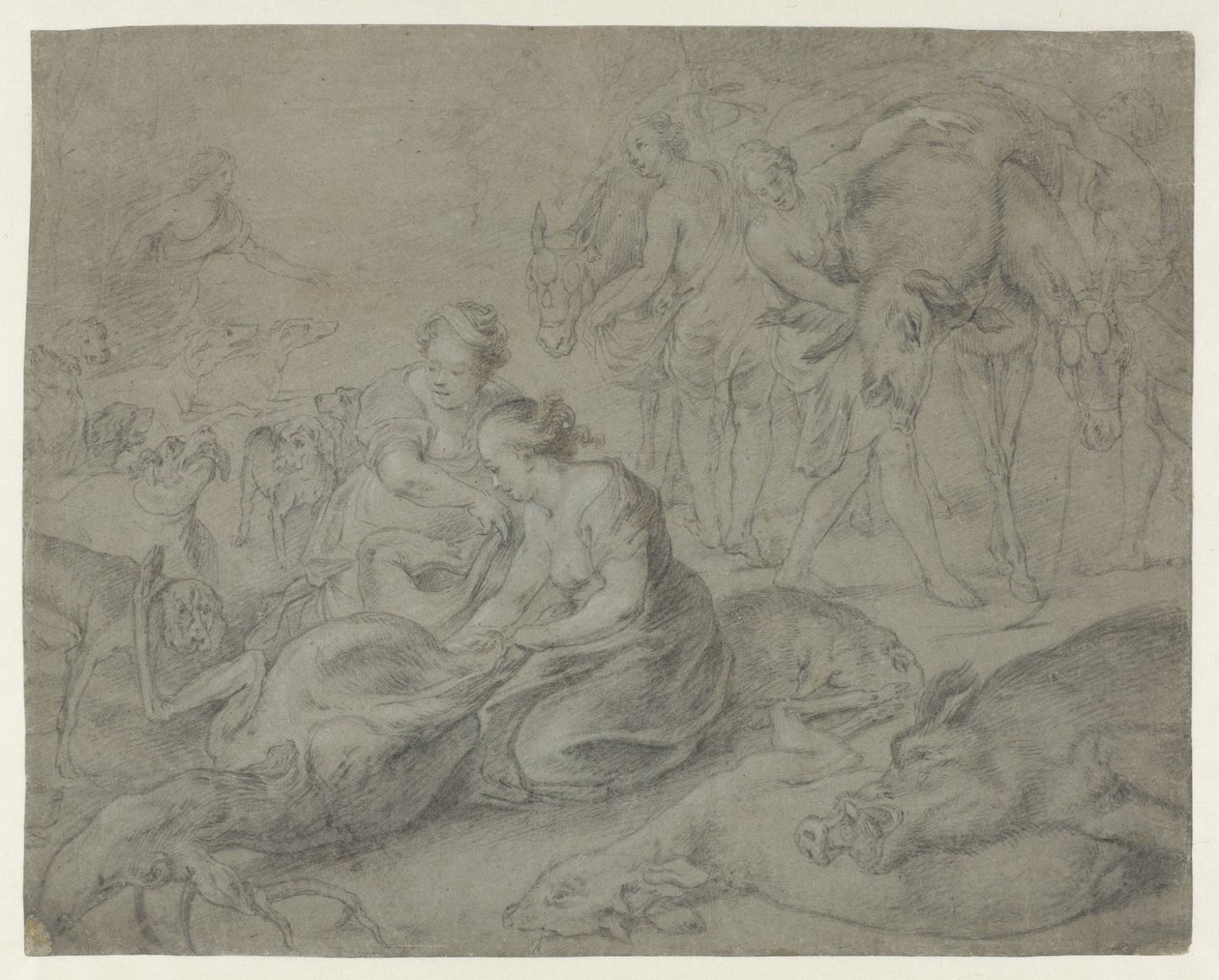 Avdan sonra Diana ve perileri by Anonymous