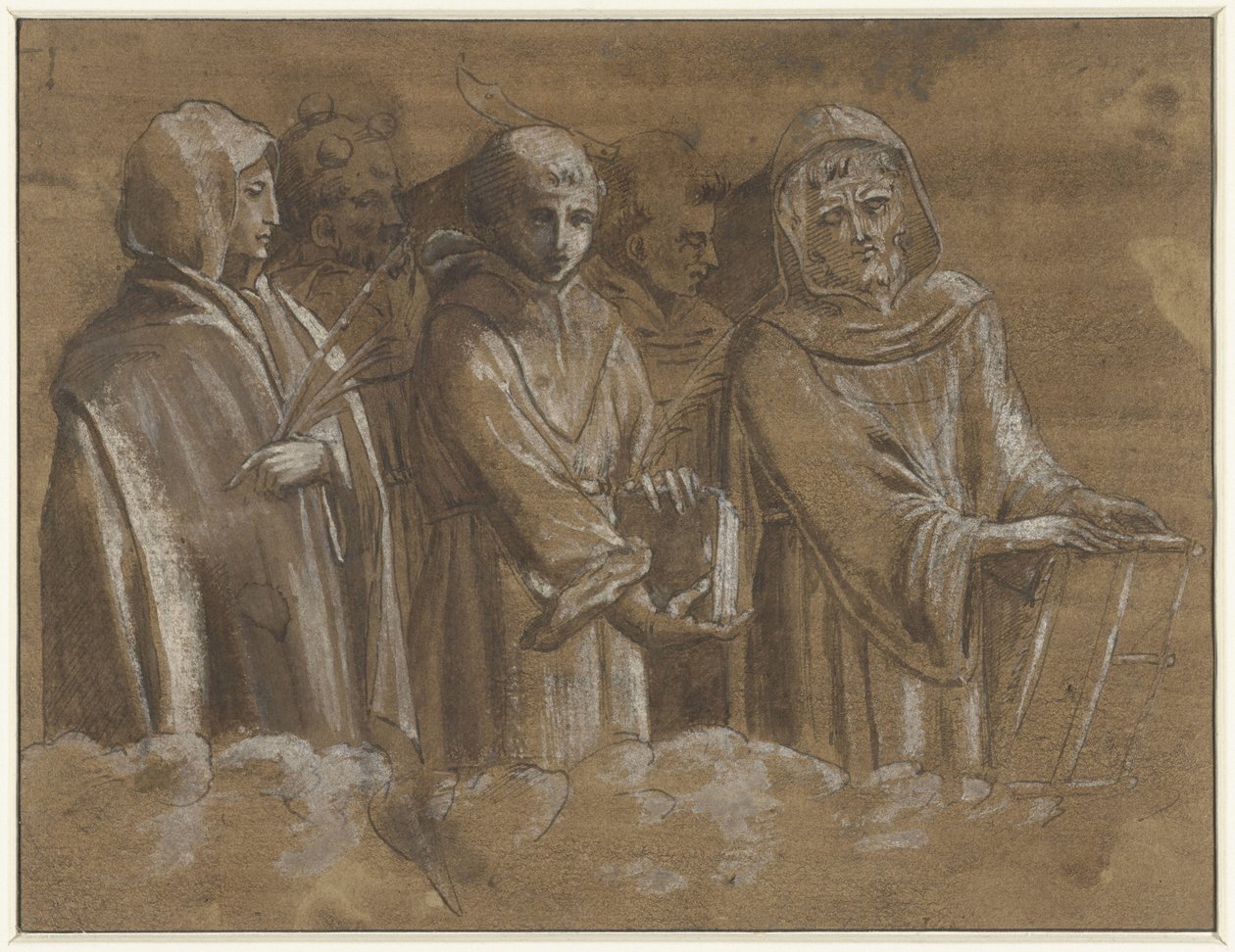 Bir bulutun üzerinde şehit figürleri by Anonymous